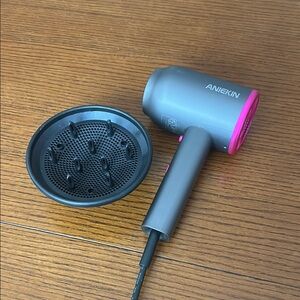 Aniekin Gray and Pink Hair Dryer with Diffuser